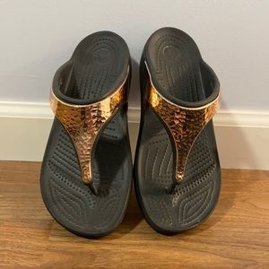 Women’s Crocs Monterey Metallic Wedge Flip